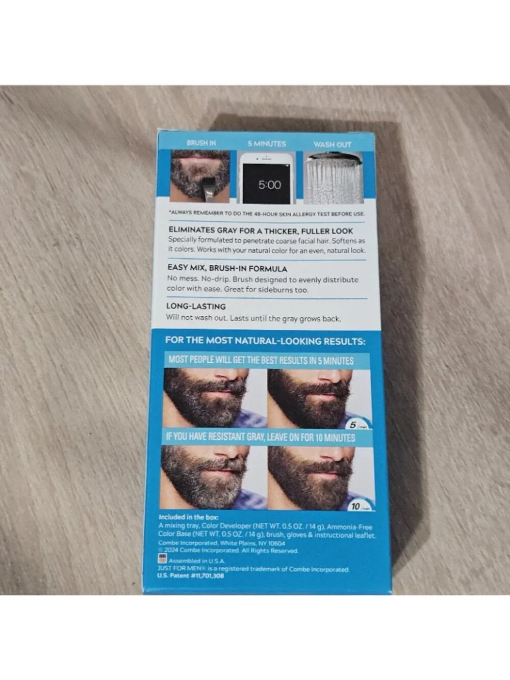 Just For Men Mustache and Beard Hair Color Jet Black M60 3 Pack Easy Application